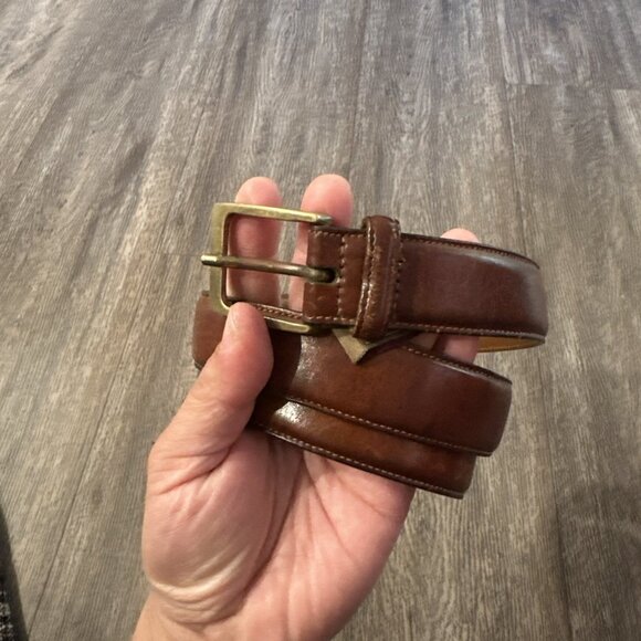 Trafalgar Men's Cognac Brown Genuine Cortina Leather Dress Belt Size 36